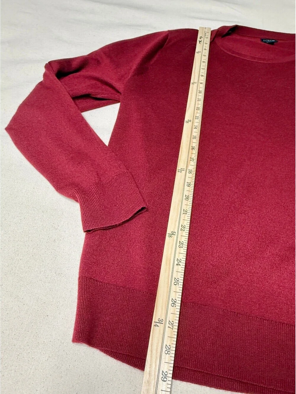 J.Crew Men’s XL Merino Wool Blend Crewneck Sweater Burgundy Red